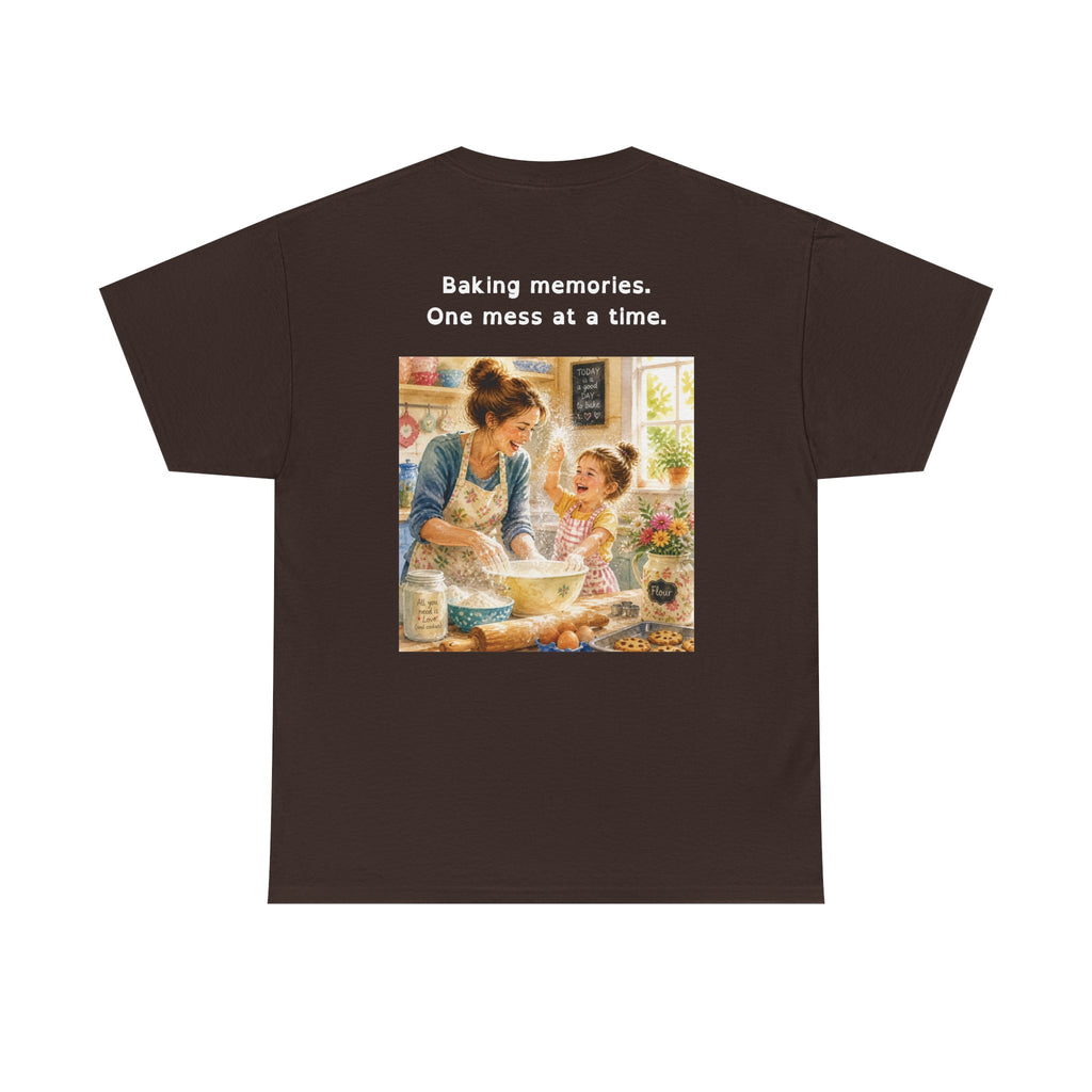 Women's Baking Memories T‑Shirt  "Baking memories. One mess at a time." Retro Mom & Kids Baking Tee