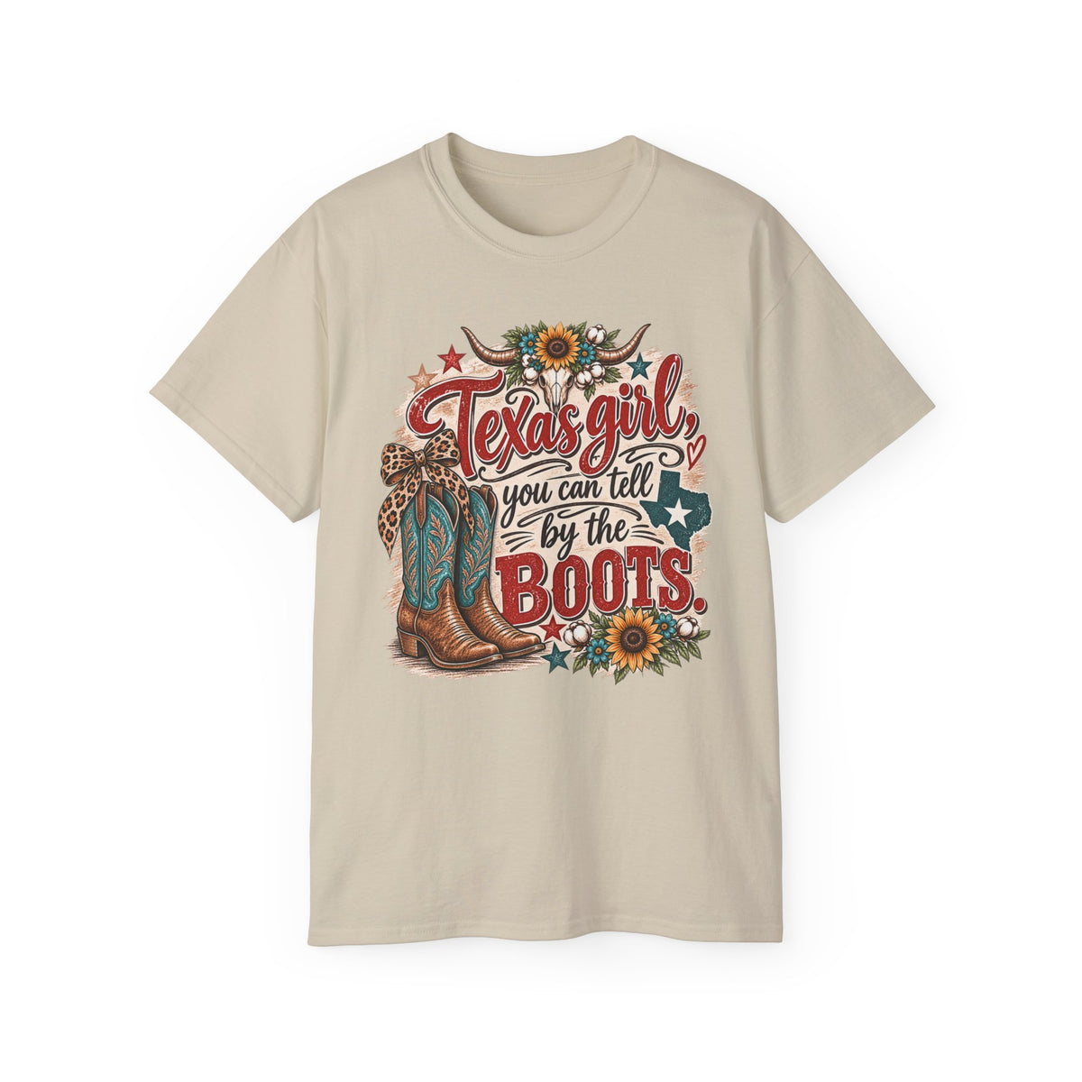 🤠 "Texas Girl – You Can Tell by the Boots" Women's  Tee