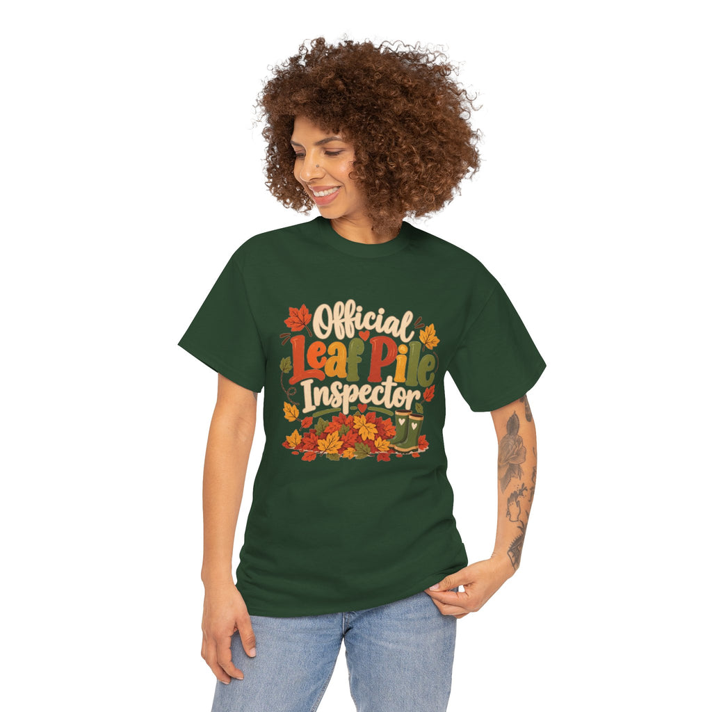 Official Leaf Pile Inspector T-Shirt | Adult Funny Fall Tee