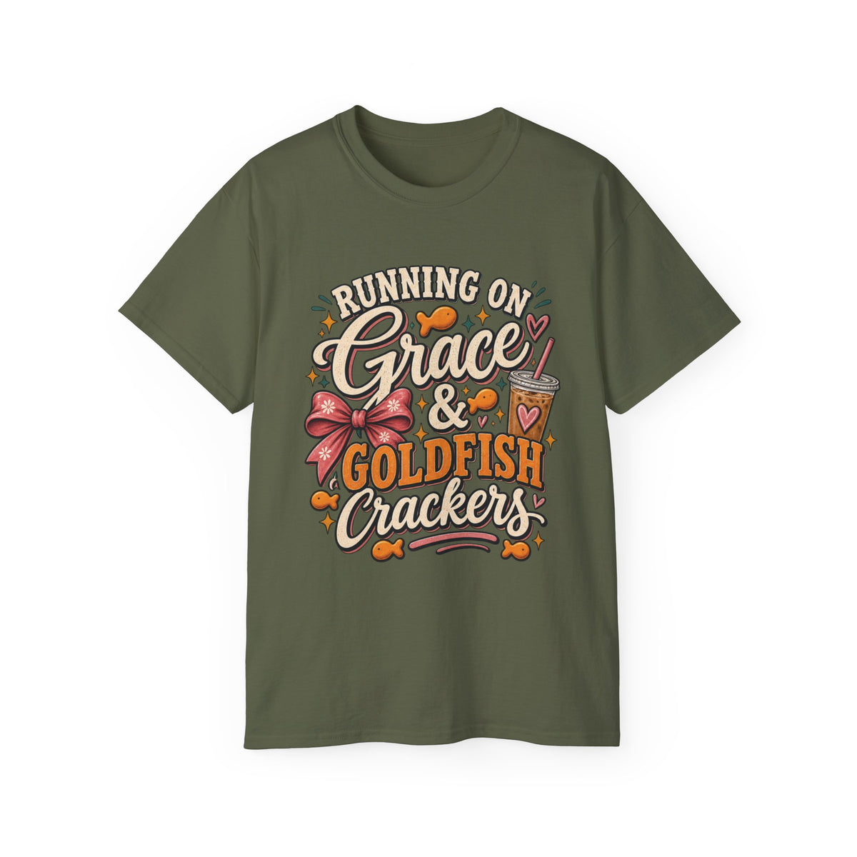 ✨ "Running on Grace & Goldfish Crackers" Mom Tee