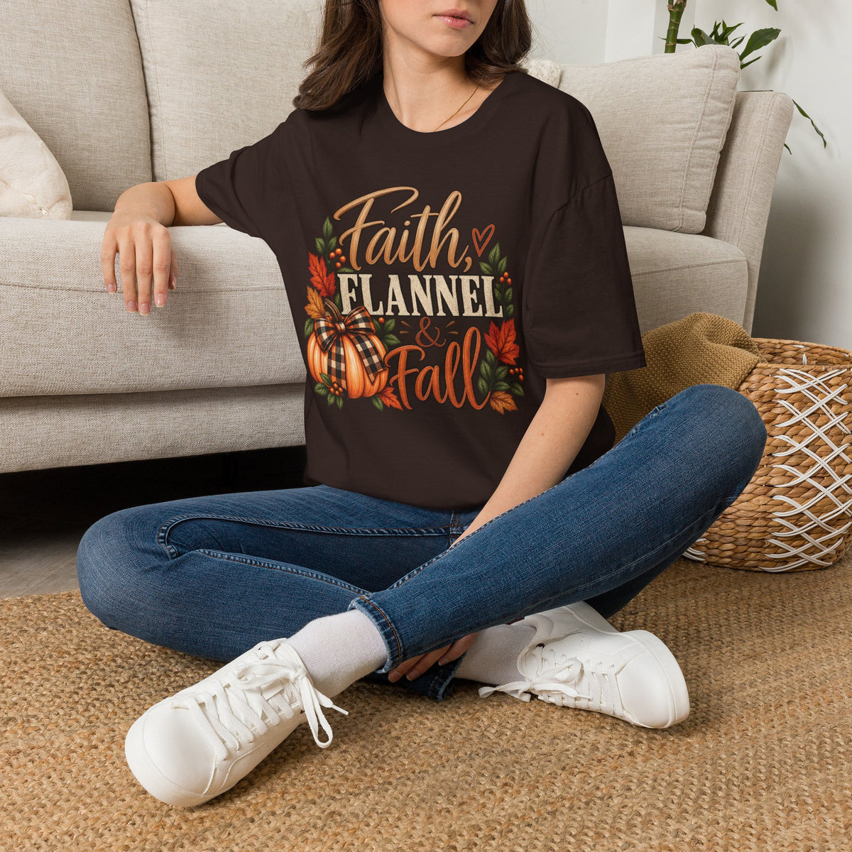 Faith, Flannel & Fall T-Shirt | Christian Fall Tee