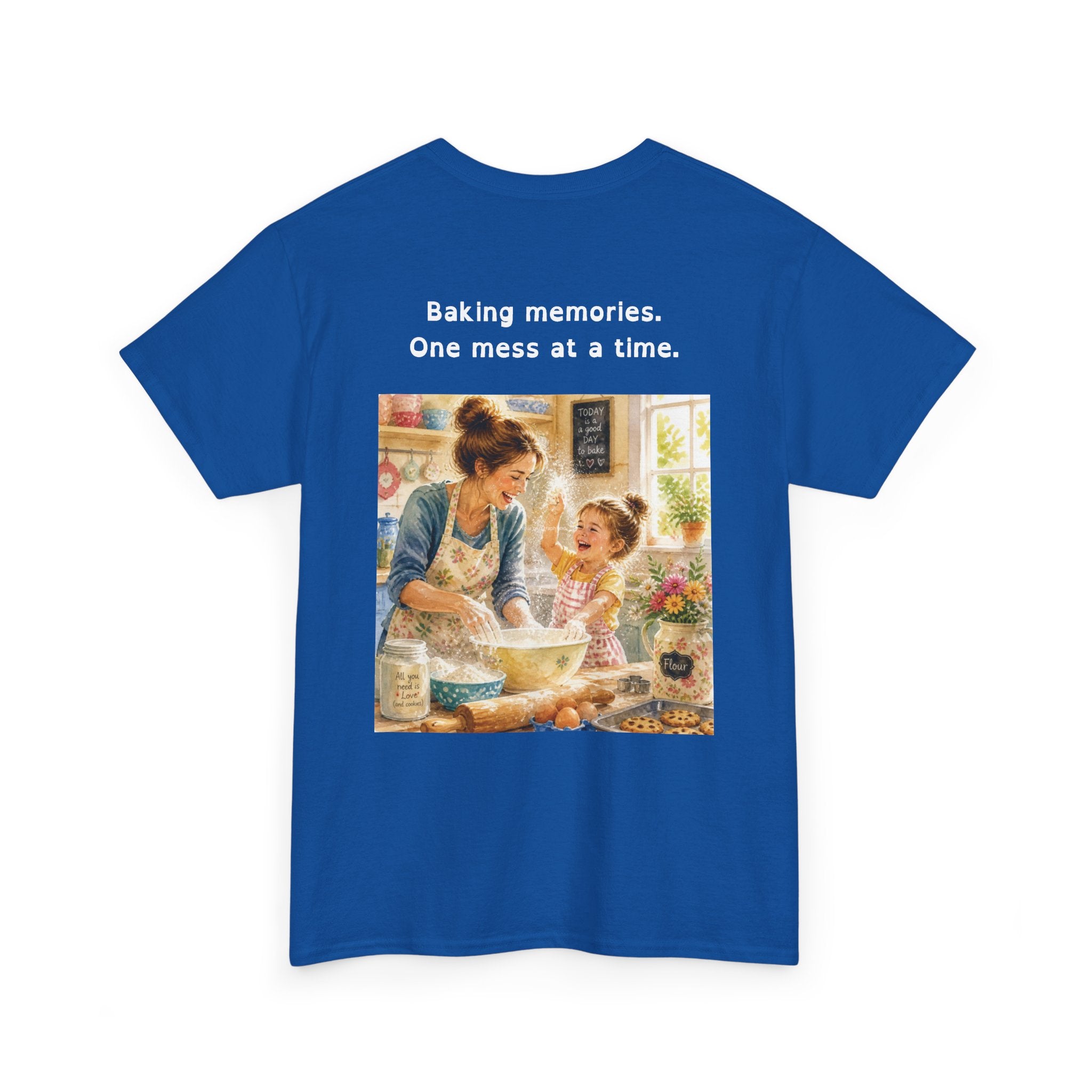 Women's Baking Memories T‑Shirt  "Baking memories. One mess at a time." Retro Mom & Kids Baking Tee
