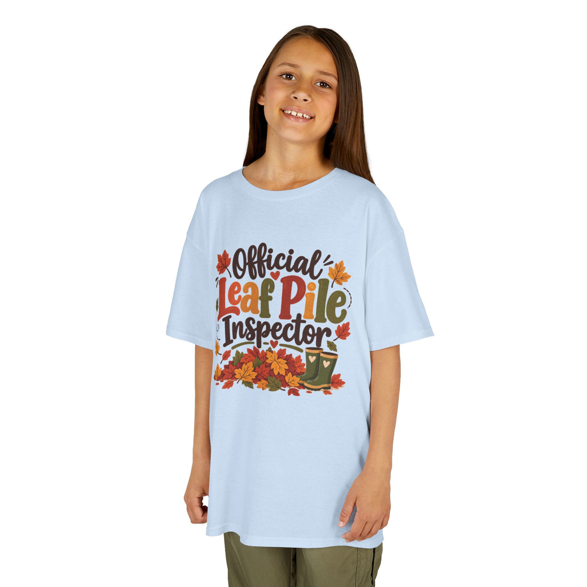 Official Leaf Pile Inspector Kids T-Shirt | Fall Kids Tee