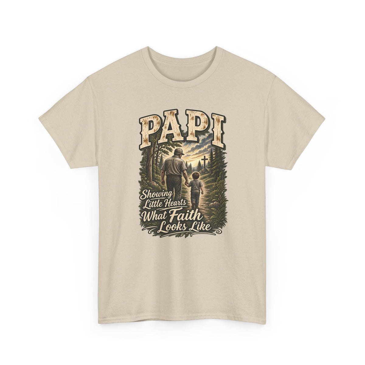 Papi Showing Little Hearts What Faith Looks Like Tee ✝️ | Faith-Based Papi Shirt