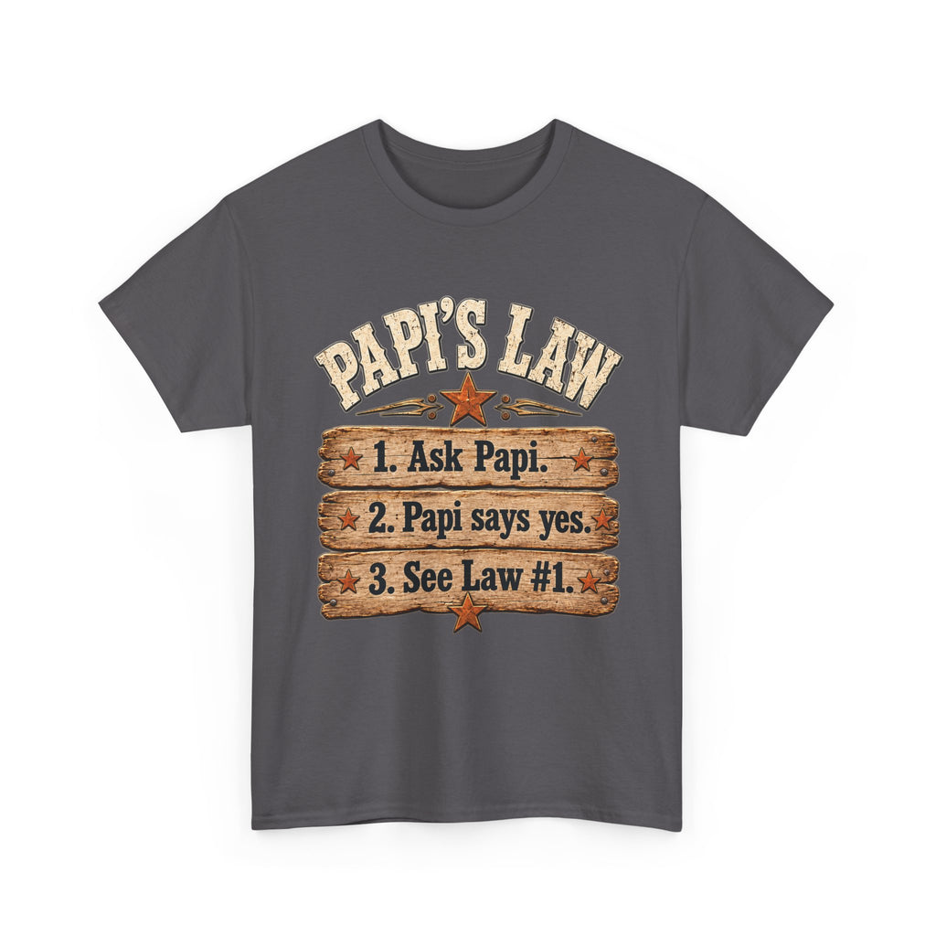 Papi’s Law Funny Grandpa Tee 🤎 | Rustic Papi Grandfather Shirt