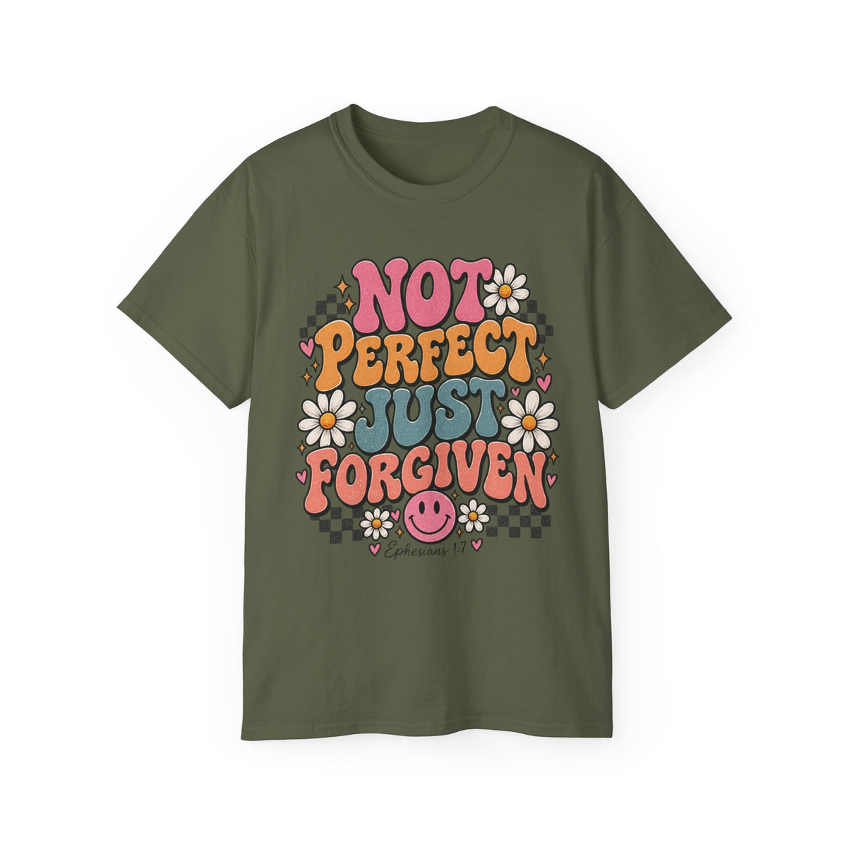 “Not Perfect, Just Forgiven” Retro Christian Tee