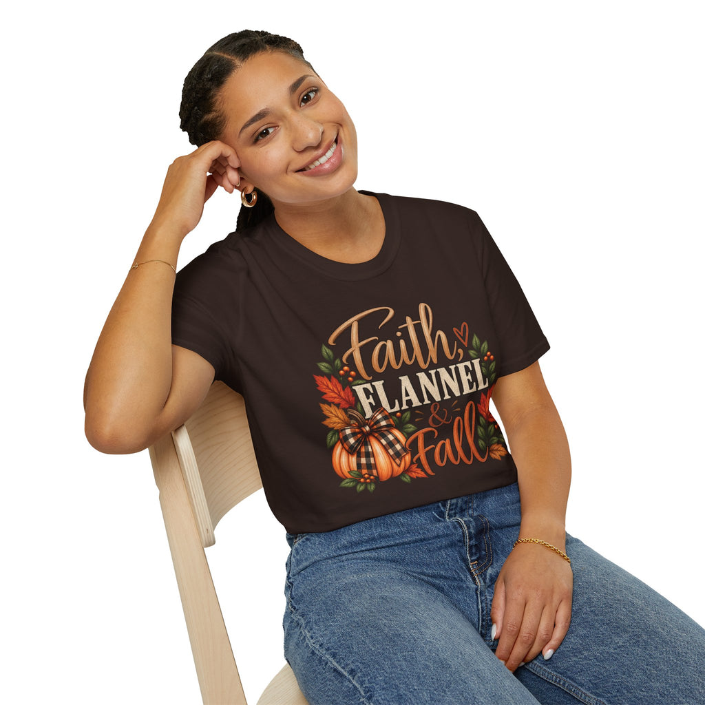 Faith, Flannel & Fall T-Shirt | Christian Fall Tee
